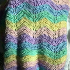 Handmade afghan throw blanket crib stroller